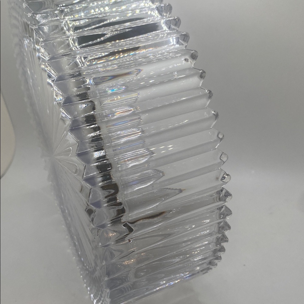 Mikasa Vintage Diamond Fire cut glass Hostess Serving Ribbed 8 1/4” Bowl - Picture 5 of 7